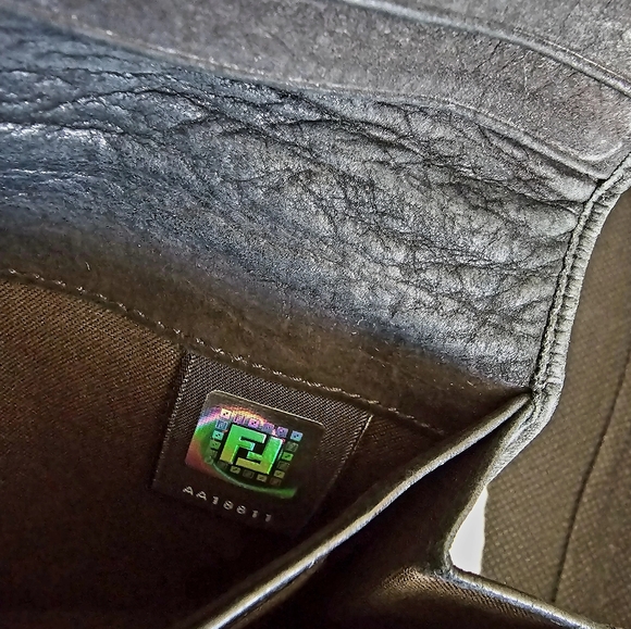 Fendi Black Leather Wallet with Gold Studs - Picture 7 of 11